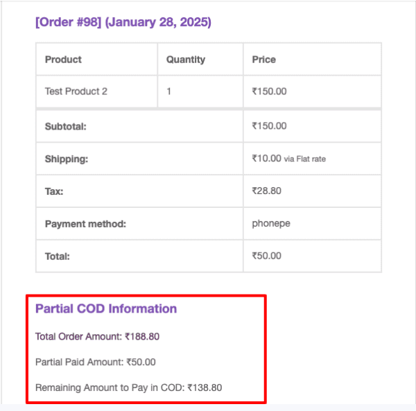 Woocommerce Partial COD Plugin