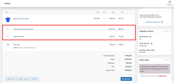 WooCommerce Additional Charges / Fees